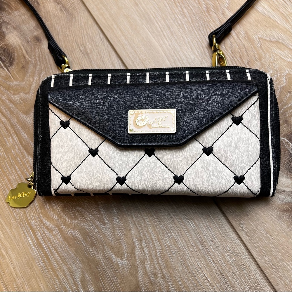 Betsey Johnson Quilted Heart Crossbody Bag.